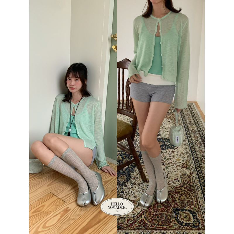 NOMADE.& พร้อมส่ง 14 กค Turquoise Crush Cardigan {คาร์ดิแกนคอกลมแบบบาง}