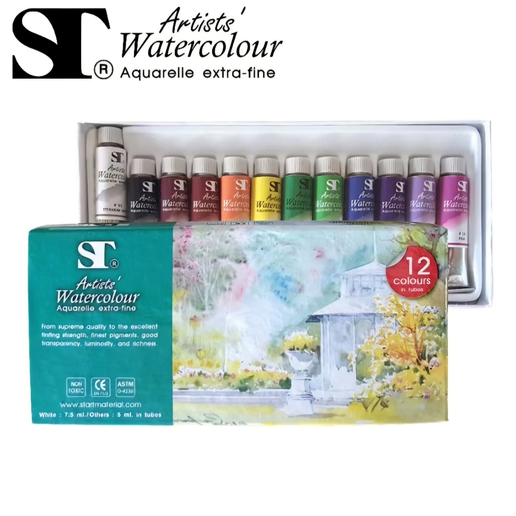 สีน้ำ ST เอสที 12 สี Water Colour