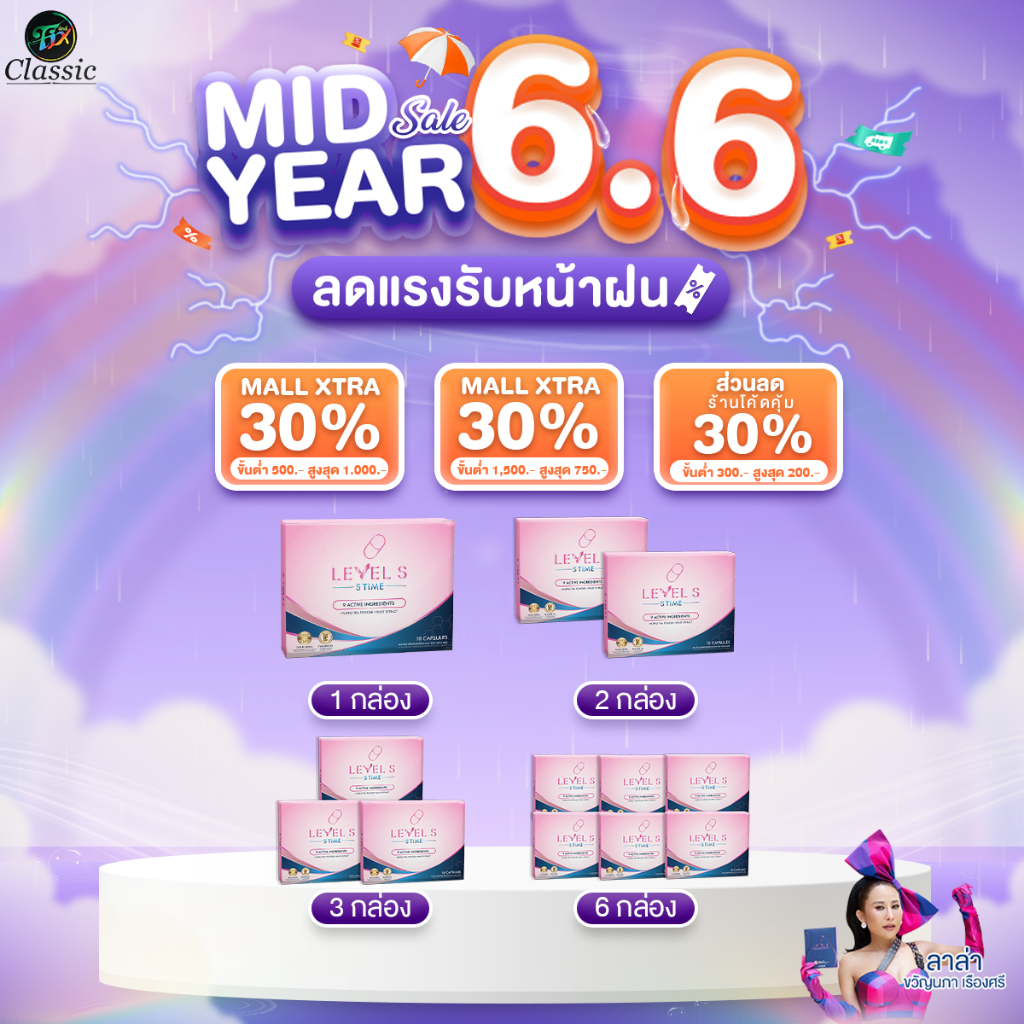 Level S Series สูตรใหม่ เลเวลเอส ซีรีย์ อาหารเสริม ลาล่า 1 กล่อง 10 แคปซูล ของแท้ Levels
