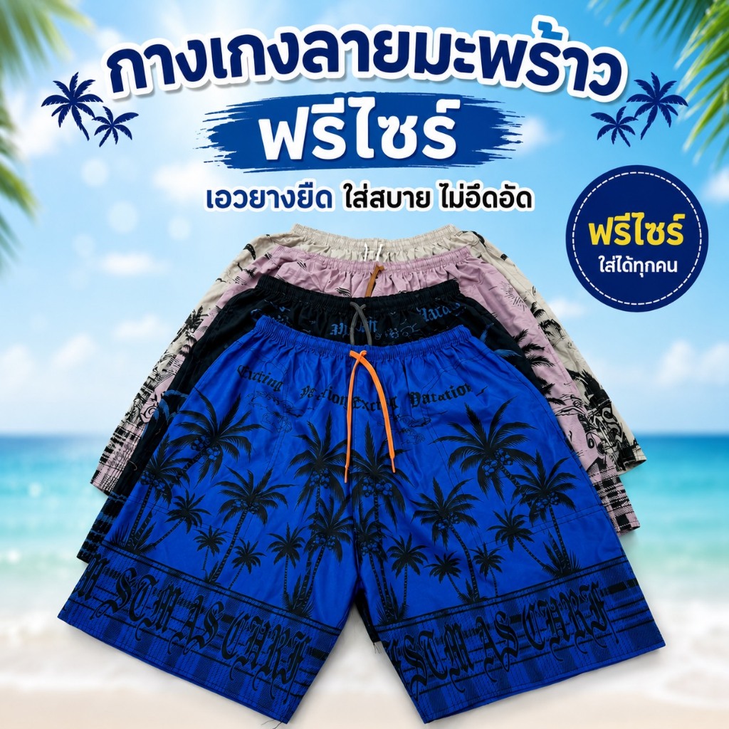 กางเกงลายต้นมะพร้าว ฟรีไซส์ เอวยางยืด ใส่สบาย สีมีมากกว่าในรูป ราคาถูก Shopee Lazada