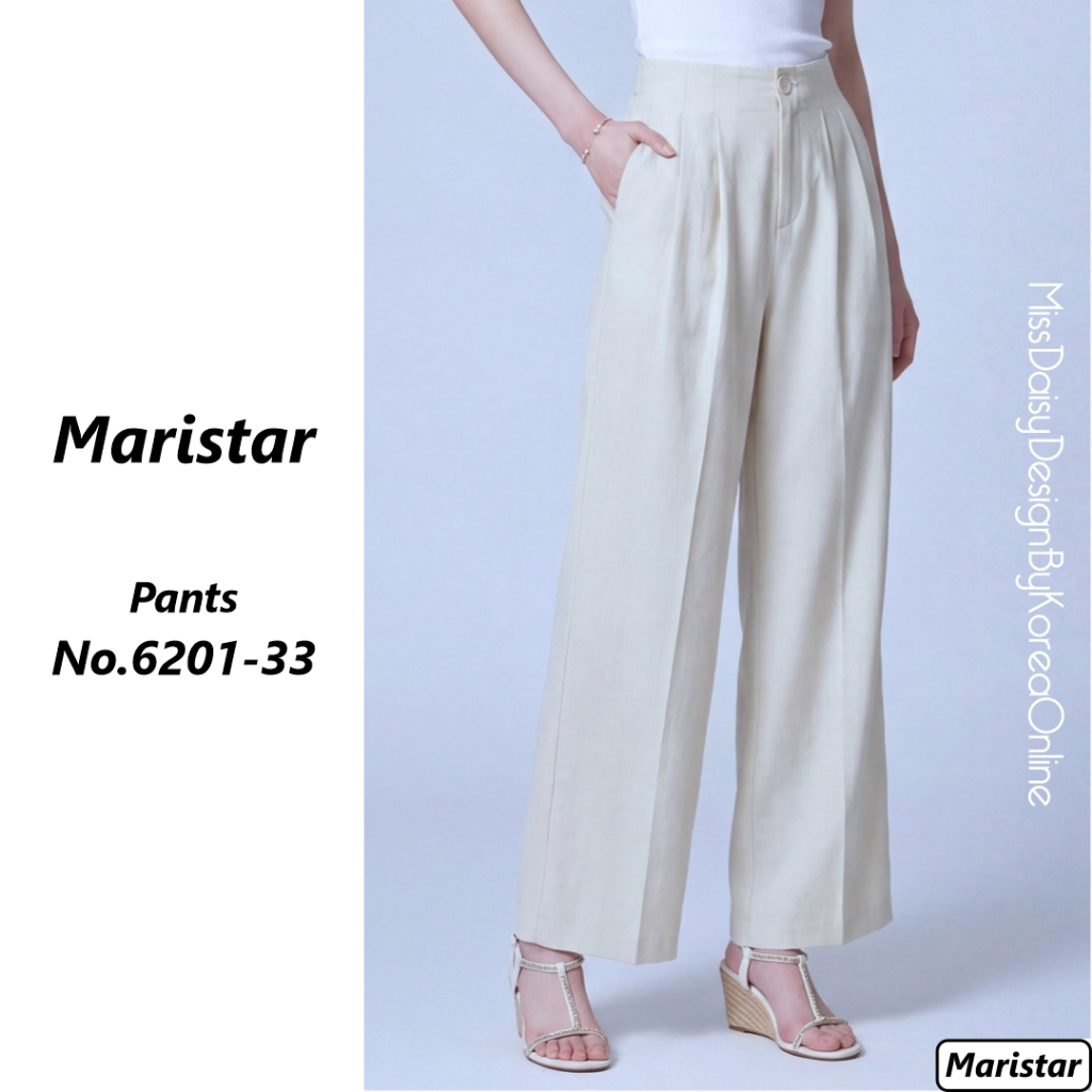 Maristar กางเกงขาบาน No.6201 เนื้อผ้า 49% Polyester + 44% Rayon + 7% Linen ความลงตัวระหว่างความเรียบหรูและความคล่องตัว