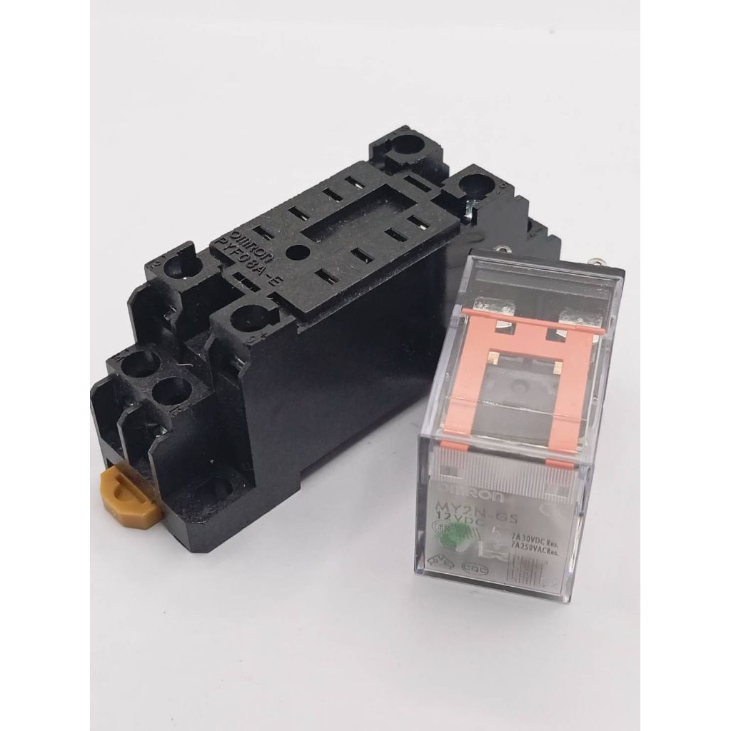 ทั้งชุด MY2N-GS +ขาเเท้  รุ่น Relay MY2N-GS-R รีเลย์MY2GS รีเลย์8ขา 7A มีไฟแสดงสถานะ พร้อมจัดส่ง