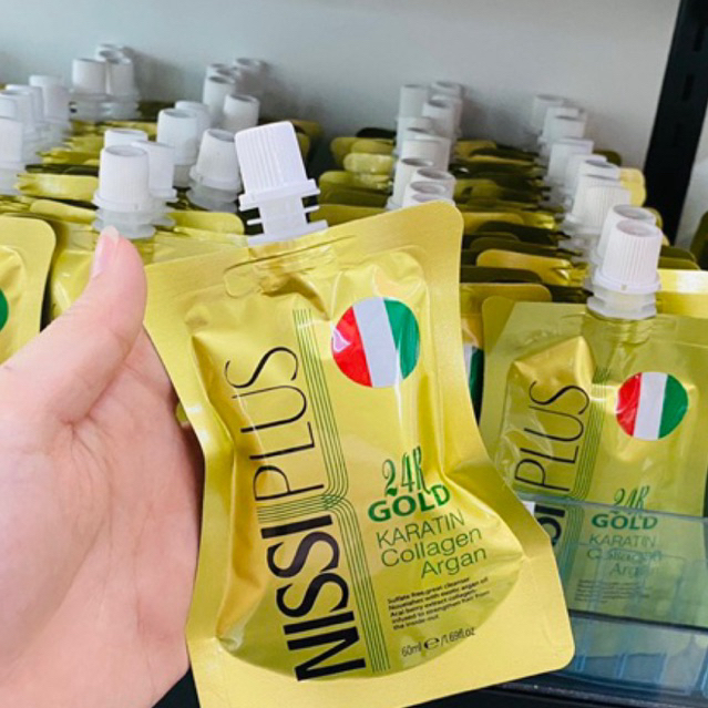 Nissi plus rich keratin collagen argan 60ml นิซซี่ พลัส ริช คอลลาเจน อาแกน ทรีทเม้นท์บํารุงผม