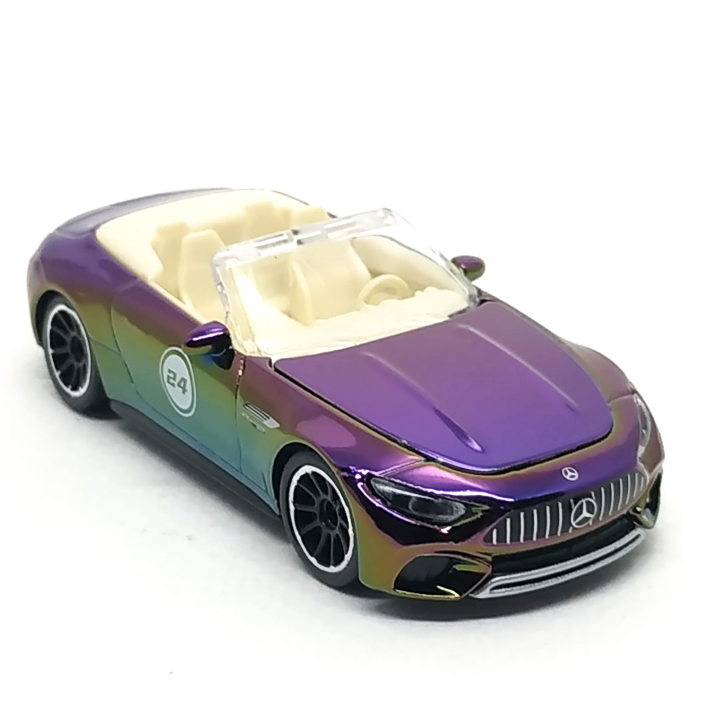 Majorette Mercedes Benz SL 63 สีม่วง โครมเมี่ยม (Chrome Purple / Green) scale 1/60 (3 inches) no Pac