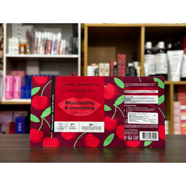 ( ราคา/แผ่น ) Sephora Collection Moisturizing & Smoothing Cherry Lip Mask