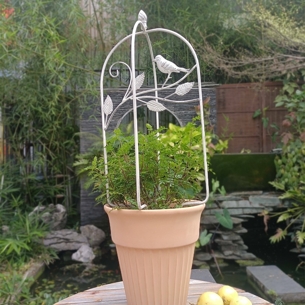 Plant climbing rack cylindrical flower rack wrought iron flower rack garden decoration balcony flower support rack