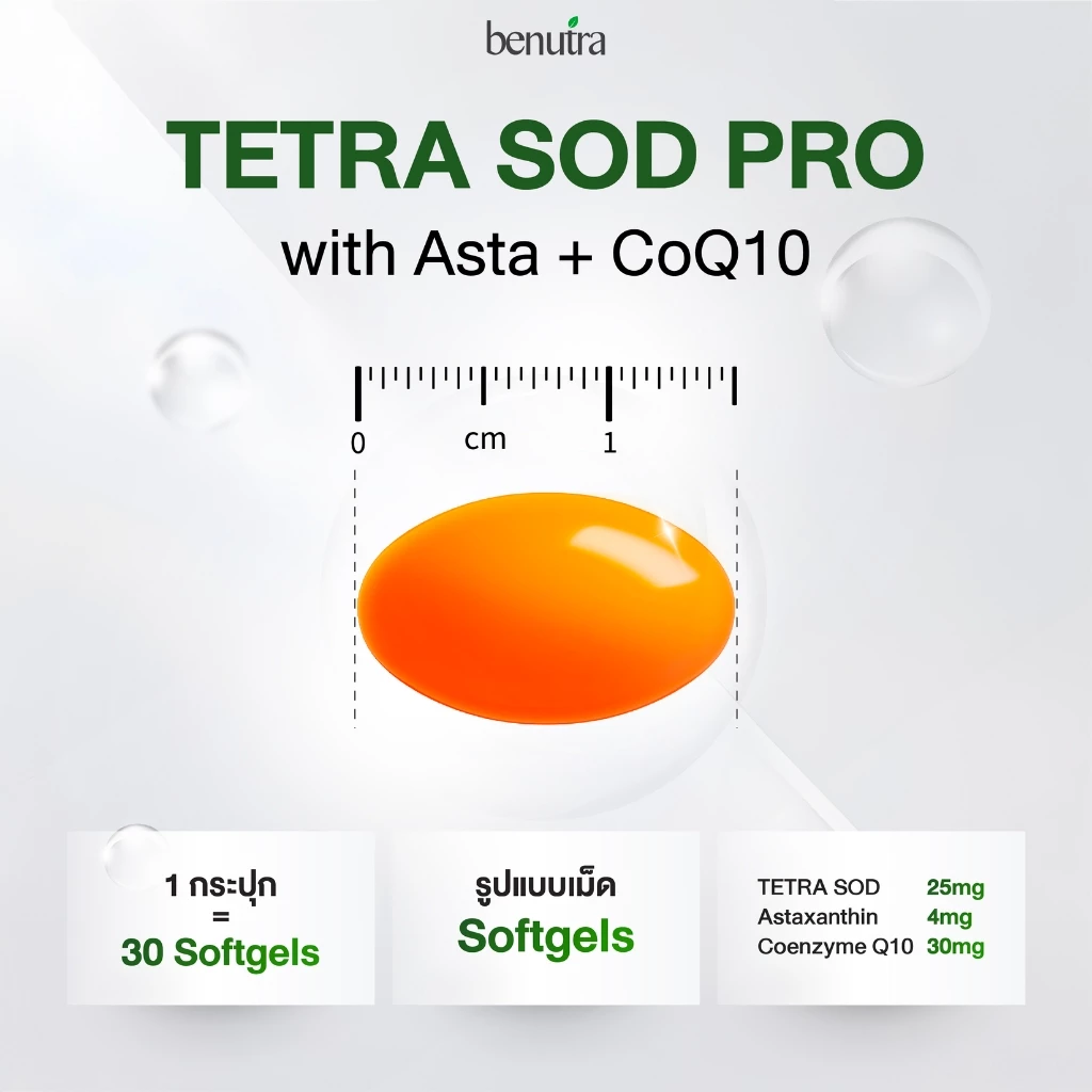 (วิตามินผิว 4 กระปุก) Benutra Acno Pro + TetraSOD Pro + Pycnogeonol + Double G thumbnail 6