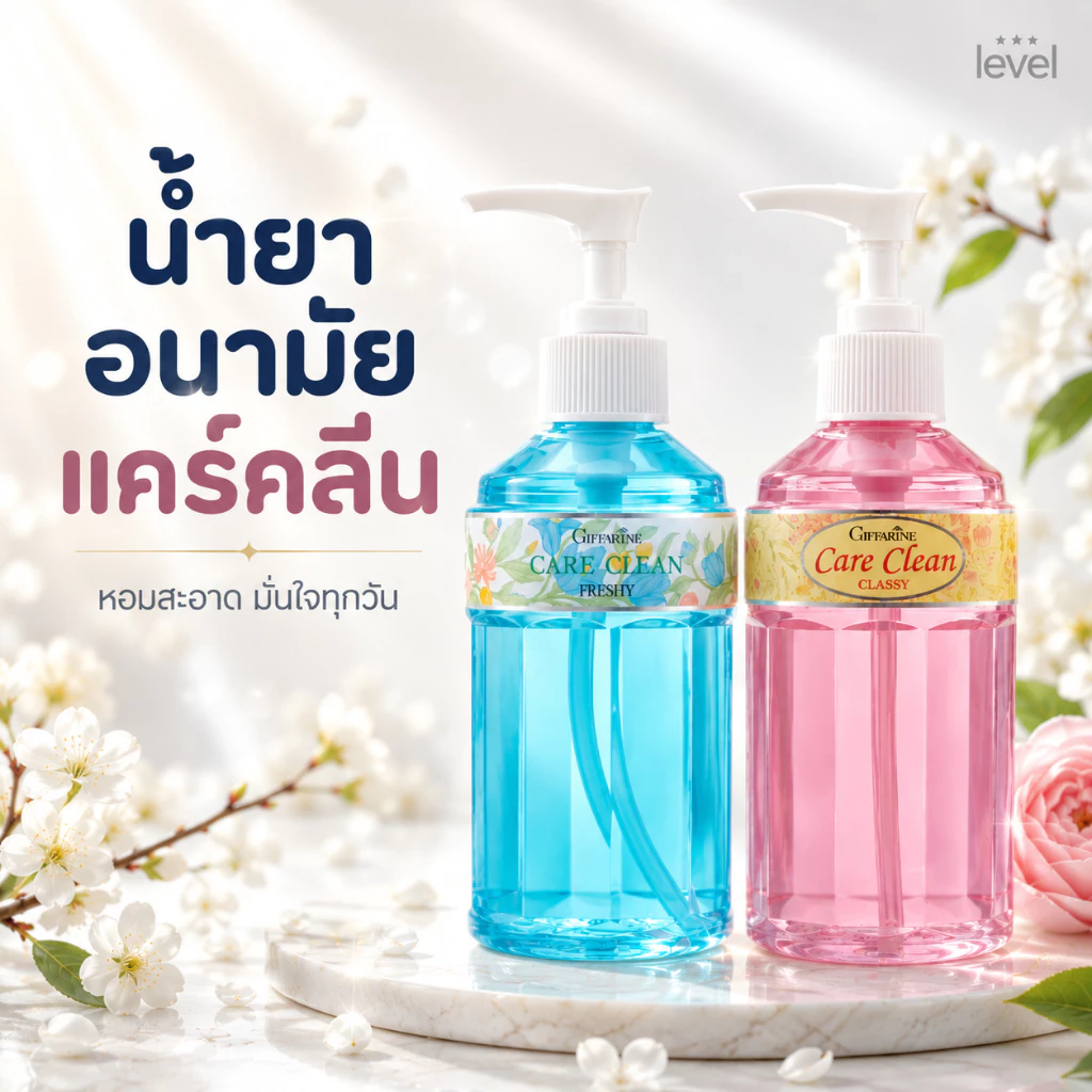 น้ำยาอนามัย แคร์ คลีน เฟรชชี่ คลาสซี่ ทำความสะอาดจุดซ้อนเร้น Care Clean GIFFARINE