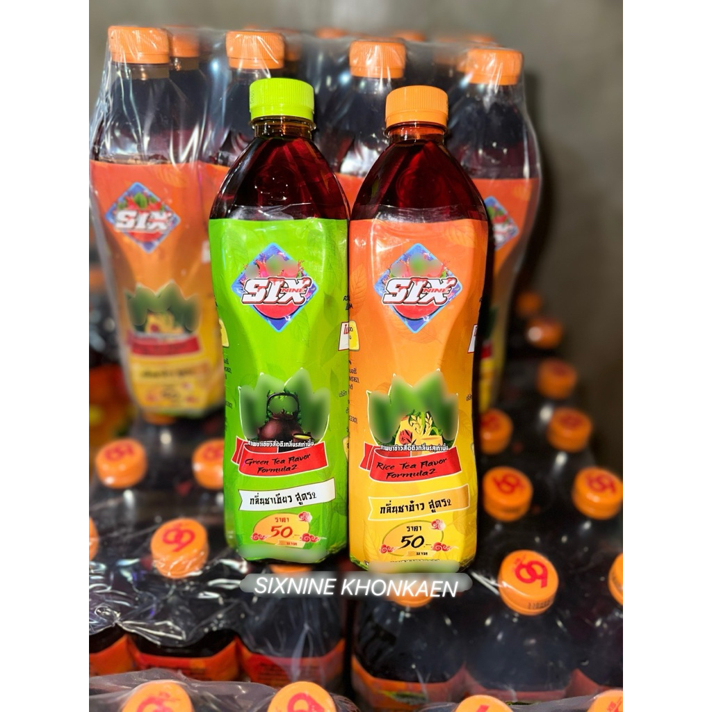 น้ำ SIX มี 2 รสชาติ ชาเขียวและชาข้าว ขนาด 800 ml.