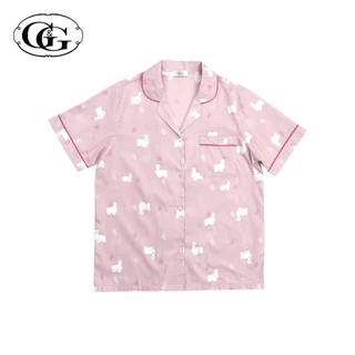 G&G ชุดนอน เสื้อแขนสั้นคอปก กางเกงขายาว ผ้าคอตตอน Alpaca Collection EN4C019