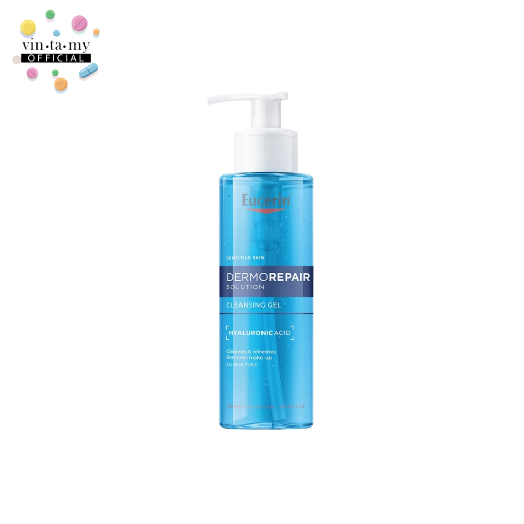 [แพคเกจใหม่!!]Eucerin (ยูเซอริน) Dermorepair Solution Cleansing Gel [Hyaluron Acid]] ขนาด 200ml.