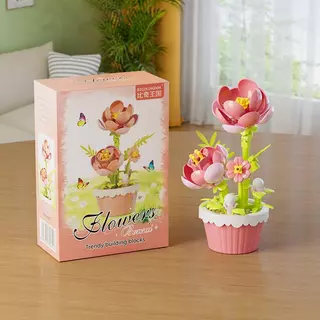 SR NEW Flower Pot Building Block ชุดตัวต่อดอกไม้ DIY ของขวัญสุดคุ้ม น่ารักมาก