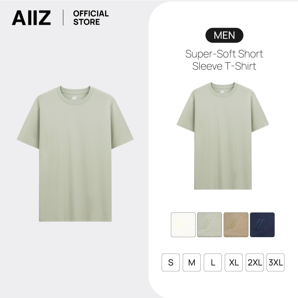 AIIZ (เอ ทู แซด) - AIIZ เสื้อยืดผู้ชายคอกลมแขนสั้น