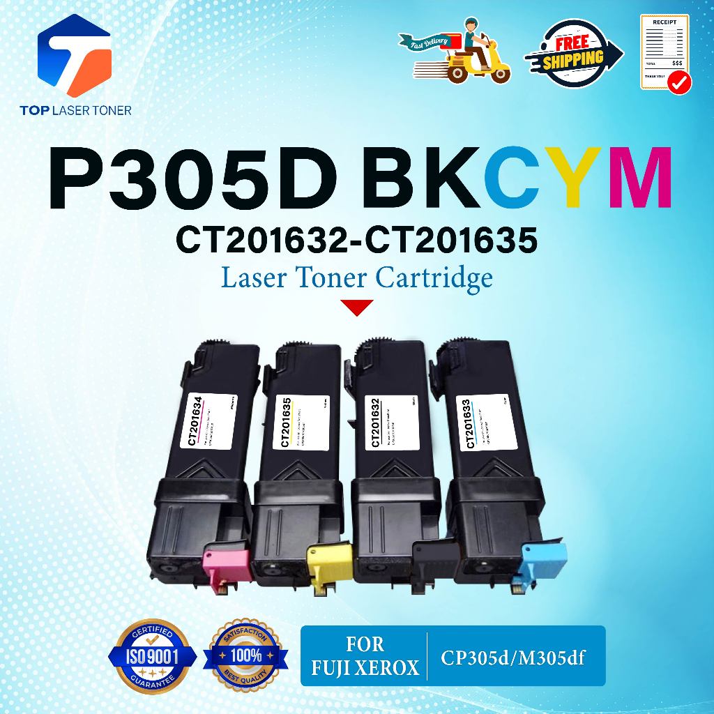 หมึกเทียบเท่า CP305 CP305D 305 CP-305 305BK 305C 305M 305Y(CT201632-CT201635) FOR Fuji Xerox CP305d 