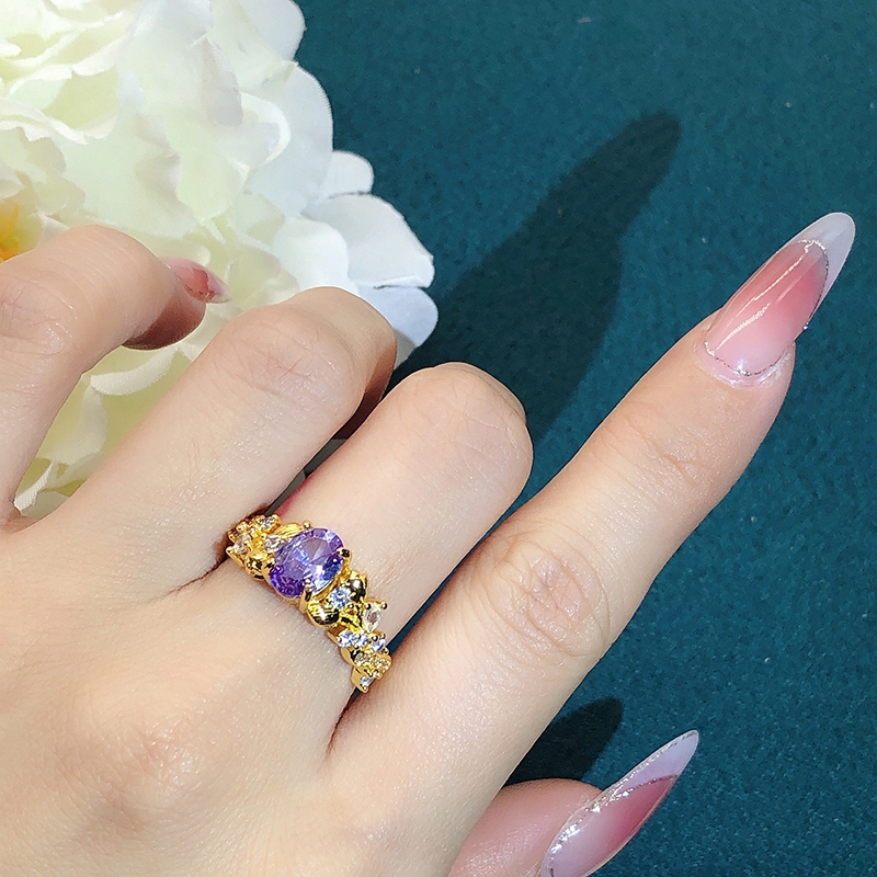 【Luvshine】Japan Purple Tanzanite Ring ญี่ปุ่น พลอยสีม่วง แหวน  ZJ-007
