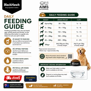 [10 kg] BlackHawk Adult Lamb & Rice อาหารสุนัขพรีเมียม สูตรเนื้อแกะและข้าว สำหรับสุนัขโตทุกสายพันธุ์ Australian Made