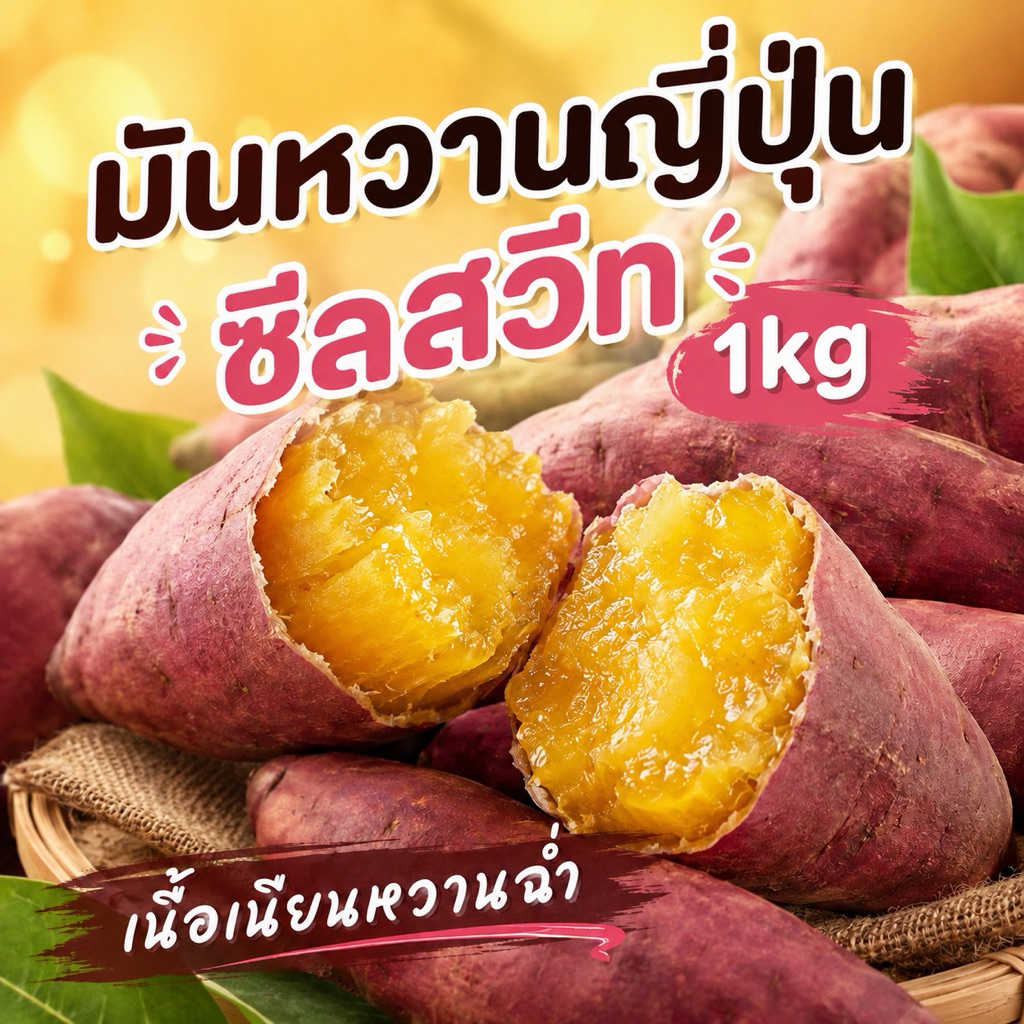 มันหวานญี่ปุ่น ซีลสวีท1kg เนื้อเนียน หวานฉ่ำ