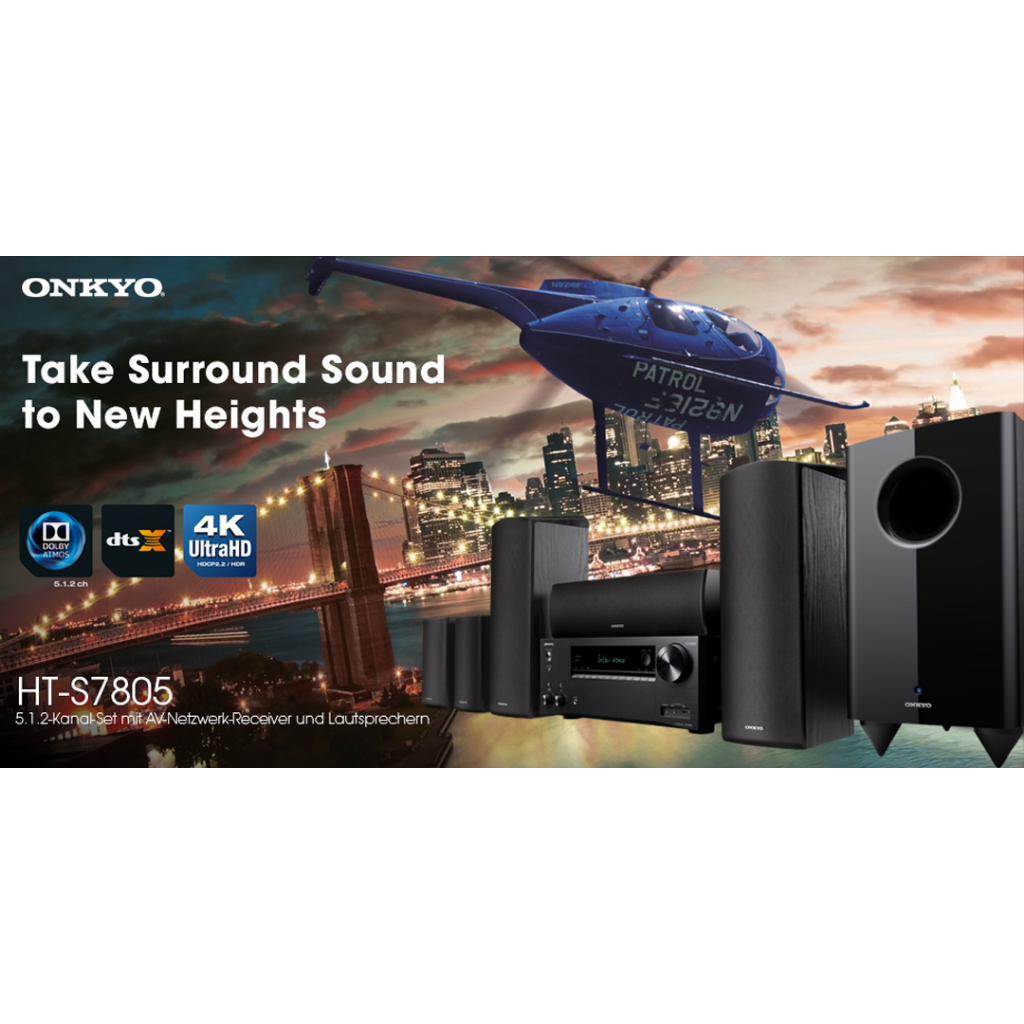 ONKYO HT-S7805 แอมป์ ชุดลำโพง 5.1.2 ระบบเสียง ล่าสุด Dolby Atmos DTSX Onkyo 7805 ครบกล่อง home theat