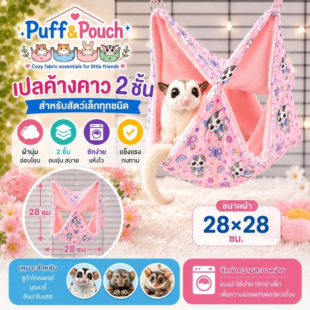 Puff&Pouch เปลค้างคาว 2 ชั้น Size L
