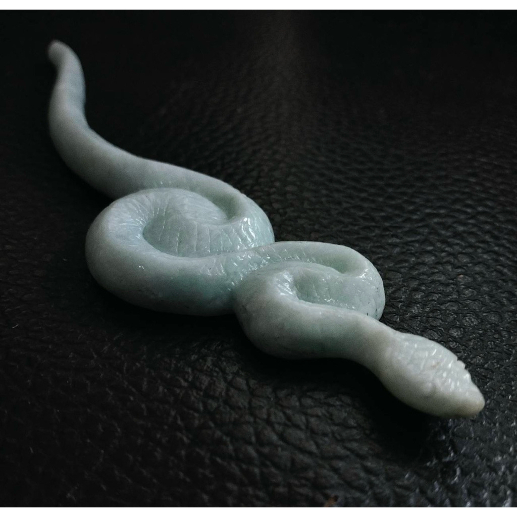 ปิ่นปักผมหยกรูปงู มงคล เสริมเสน่ห์ เสริมดวง Jadeite type A
