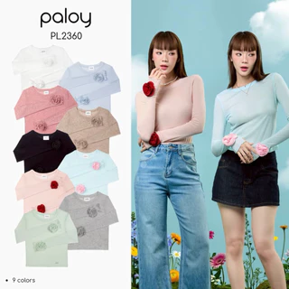 Paloy Camellia Top 📍พร้อมส่ง🚚ส่งด่วนในพื้นที่💨เสื้อแขนยาวดอกคามิเลียทรงเข้ารูป ของแท้ 💯 %