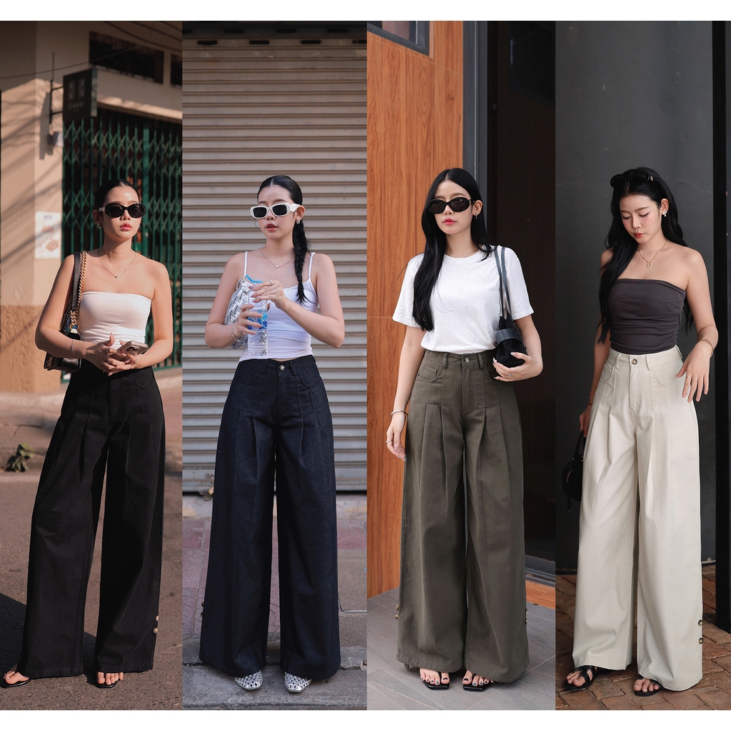 N7909 GINA PANTS - มี 4 สี : CREAM, DENIM, BLACK,SAGE GREEN- NUMBERSEVEN