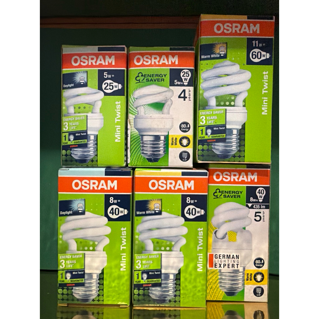 📌Sale📌หลอดตะเกียบทรงเกลียวเล็กมินิ Dulux Mini Twist 5W 8W 11W มี 2 แสง แสงขาว DL แสงวอมม์ WW ขั้วเกลียว E27 ยี่ห้อ Osram
