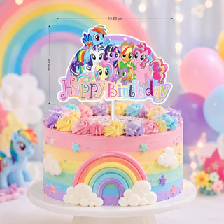 ป้ายปักเค้ก ชุดUnicorn ยูนิคอน ม้า ยูนิคอร์น และชุดPony
