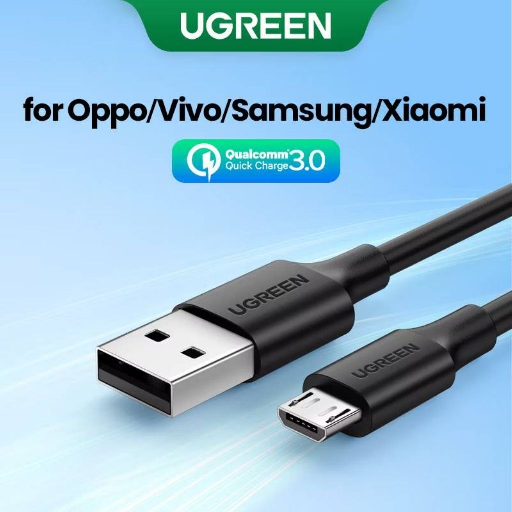 แท้💯 UGREEN สายชาร์จ 2A Micro USB Fast Charging Data Cable 480Mbps for Samsung Huawei Xiaomi