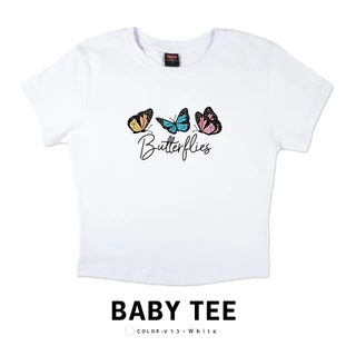 ONESTEP BABY TEE l เนื้อผ้านุ่ม Super Soft ผลิตจาก cotton แท้ 100% หนานุ่ม อย่างดี ใส่สบาย ไม่ร้อน ลาย Butterfly 300 - W