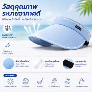 หมวกกันแดด UPF50+ พับเก็บได้ ปรับสายได้ กัน UV ปีกกว้าง น้ำหนักเบา ระบายอากาศ หมวกไวเซอร์ ผู้หญิง