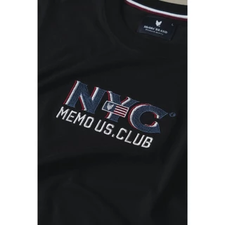 MeMo™ | NEW | NYC US. CLUB งานปักไหมเงาพรีเมียม ผ้า Supersoft แขนสั้น ทรง Unisex