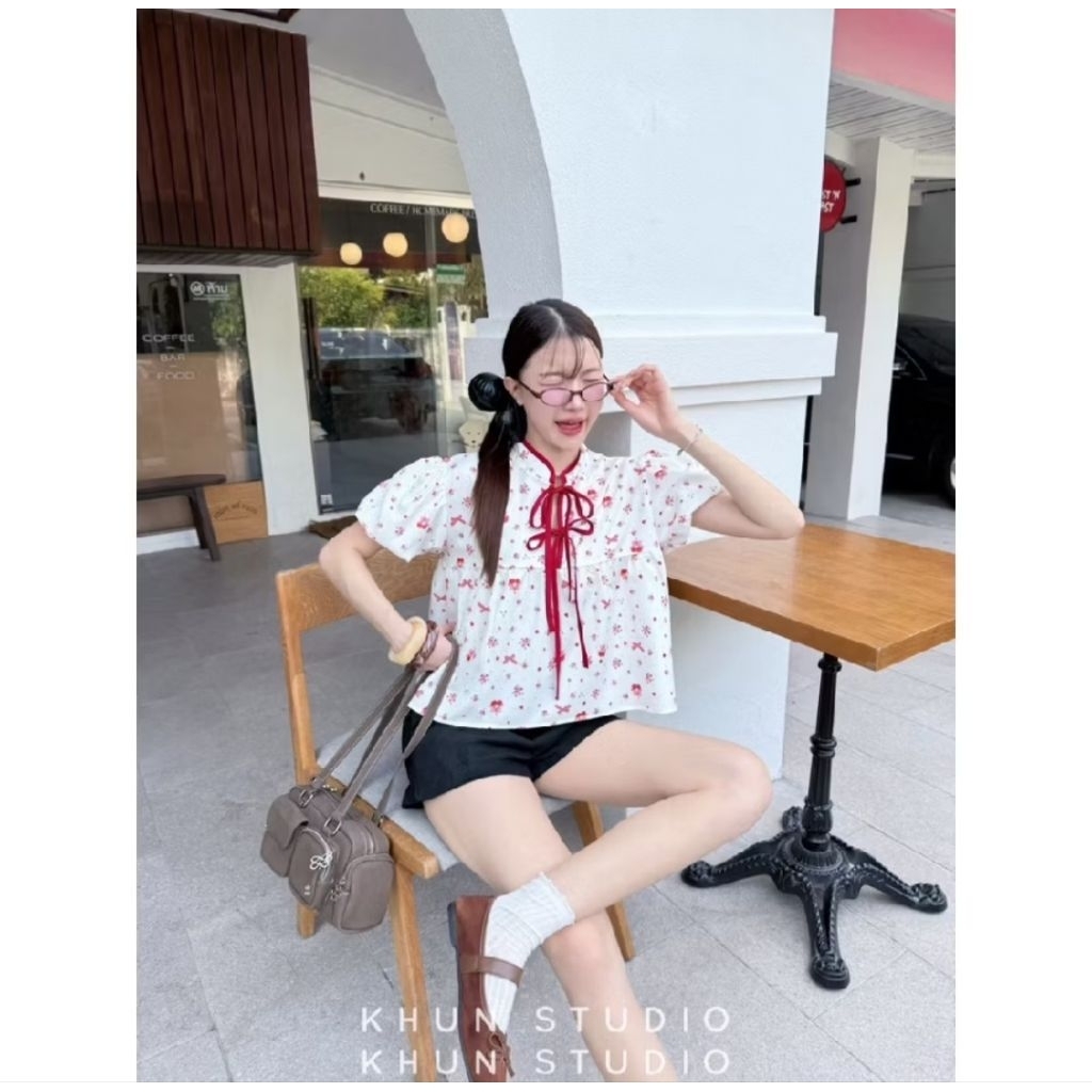 เสื้อคอจีน ป้ายProd น่ารักมาก