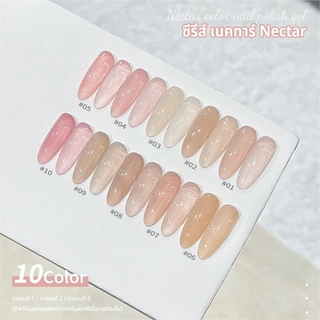 Nawoelite สีทาเล็บเจล เจลทาเล็บ สีเจล โทนสี 10 เฉด เจลทาเล็บเนื้อเจลแท้ ต้องใช้ไฟLED/UV 15ml