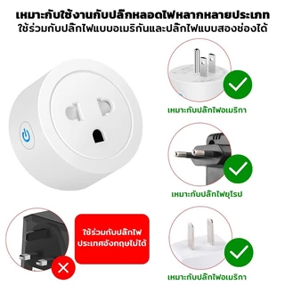 【COD】Tuya Wi-Fi ปลั๊กไวไฟ Smart Plug US 10A/16A ปลั๊กจฉริยะ ควบคผ่าแอพ Smartlife Alexa google รองรับ ควบคุมด้วยเสียงในบ