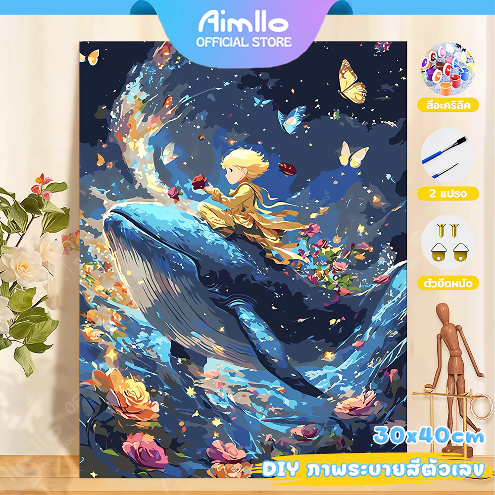 สีน้ำมันดิจิตอลระบายสีตามตัวเลข30X40cm ผ้าใบกรอบ ภาพวาดตกแต่งบ้าน ภาพวาดผนัง ภาพวาดตกแต่งอะคริลิกDIYของขวัญวันเกิดให้แฟน