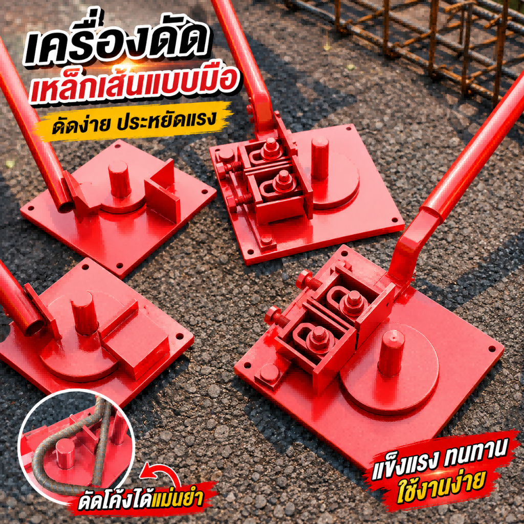 🏗️เครื่องดัดเหล็กเส้นแบบมือ แข็งแรง ดัดง่าย ประหยัดแรง รองรับหลายขนาด เหมาะสำหรับงานก่อสร้างและช่างเหล็ก