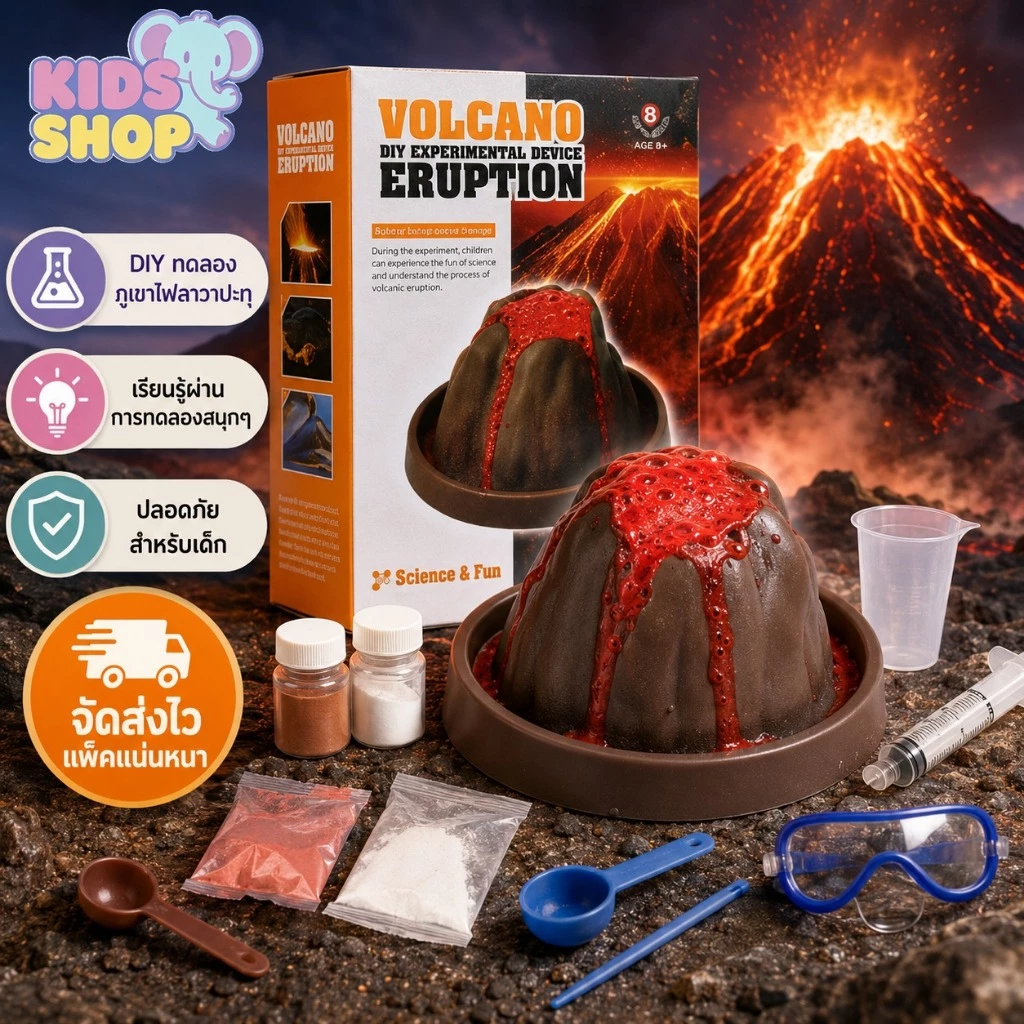 พร้อมส่ง ภูเขาไฟลาวาปะทุ Volcano Eruption DIY ชุดทดลองวิทยาศาสตร์ ของเล่นวิทยาศาสตร์