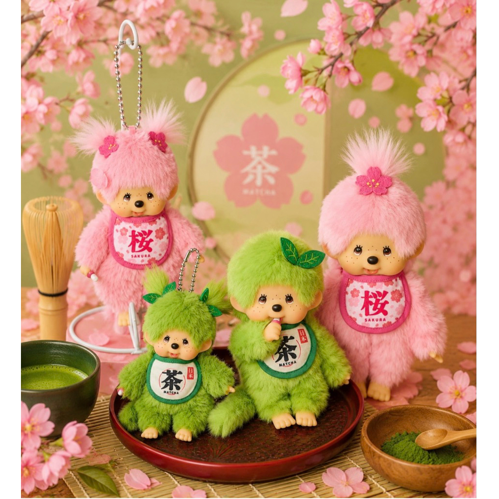 พร้อมส่ง💚💗Monchhichi New matcha💚Sakura💗