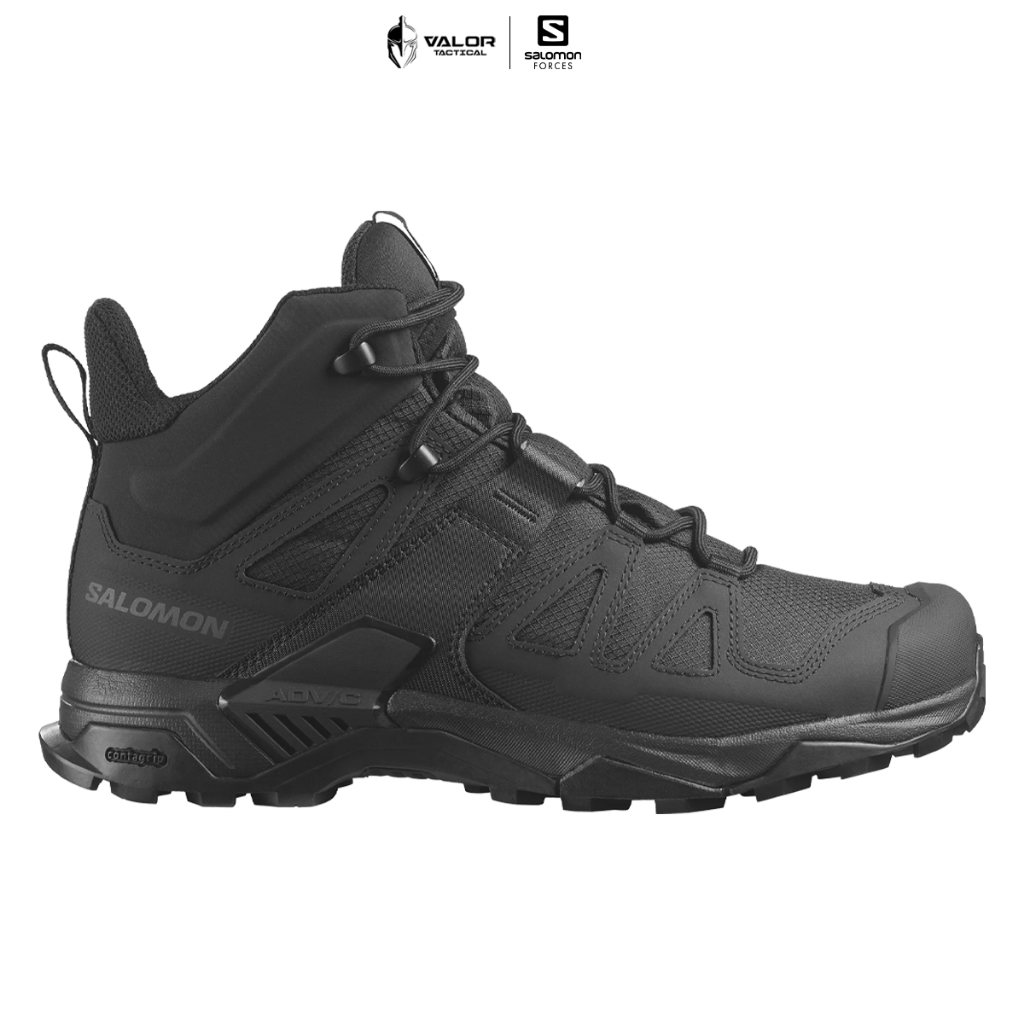 Salomon Forces - X Ultra Forces Mid [Black/Wolf] รองเท้าเดินป่ารองเท้าเดินป่าผู้ชาย Unisex ข้อกลาง รองเท้าลุยโคลน