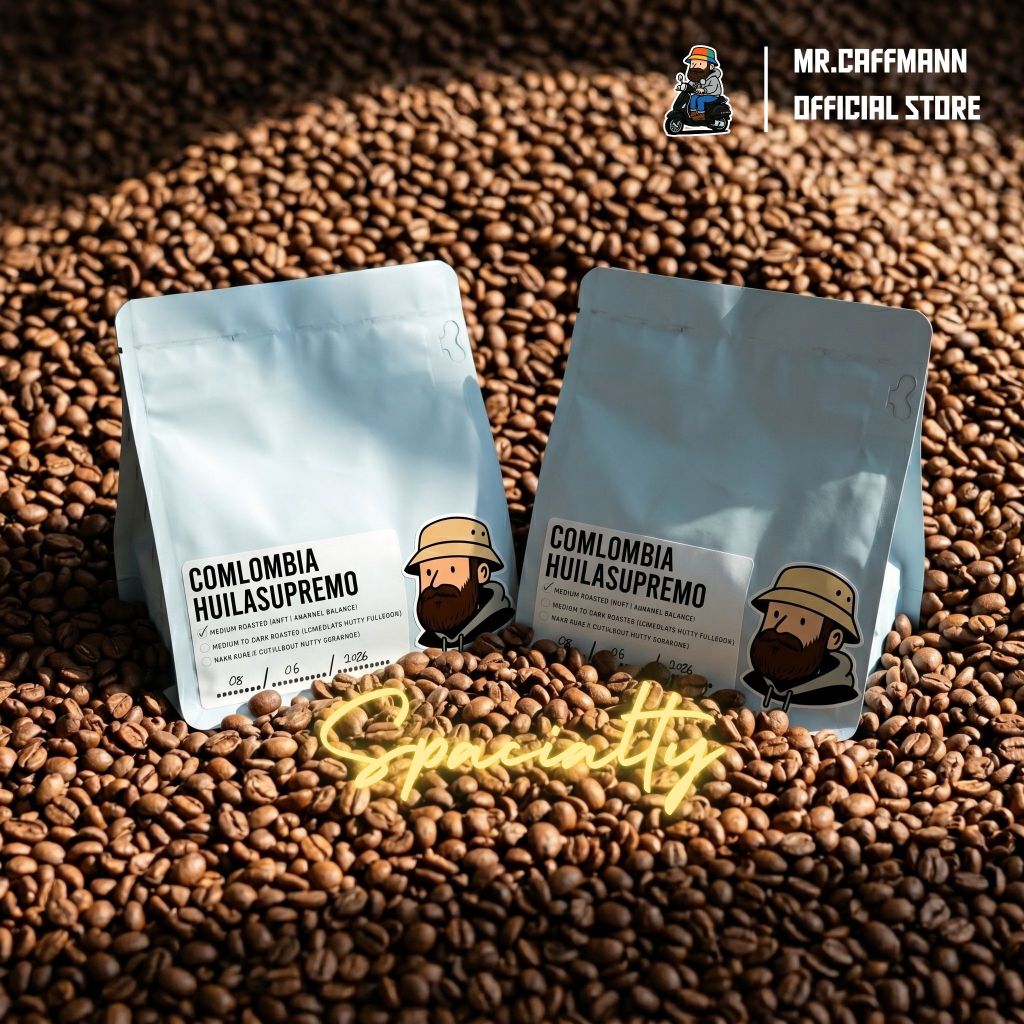 [ส่งฟรี / โปรเปิดร้าน] เมล็ดกาแฟโคลอมเบียMR.CAFFMANN colombia huila supremo คั่วกลาง-คั่วกลางเข้ม