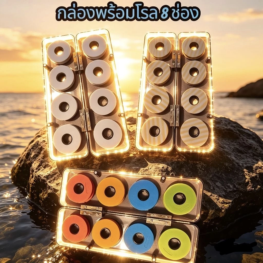 กล่องโรลเก็บสาย 8 ช่อง กล่องใส่โรลชิงหลิว จัดส่งจากไทย