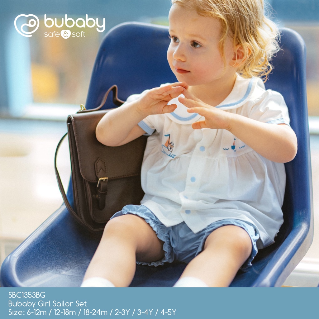 BU BABY طقم أطفال بياقة بحار نصف كم — صورة 4