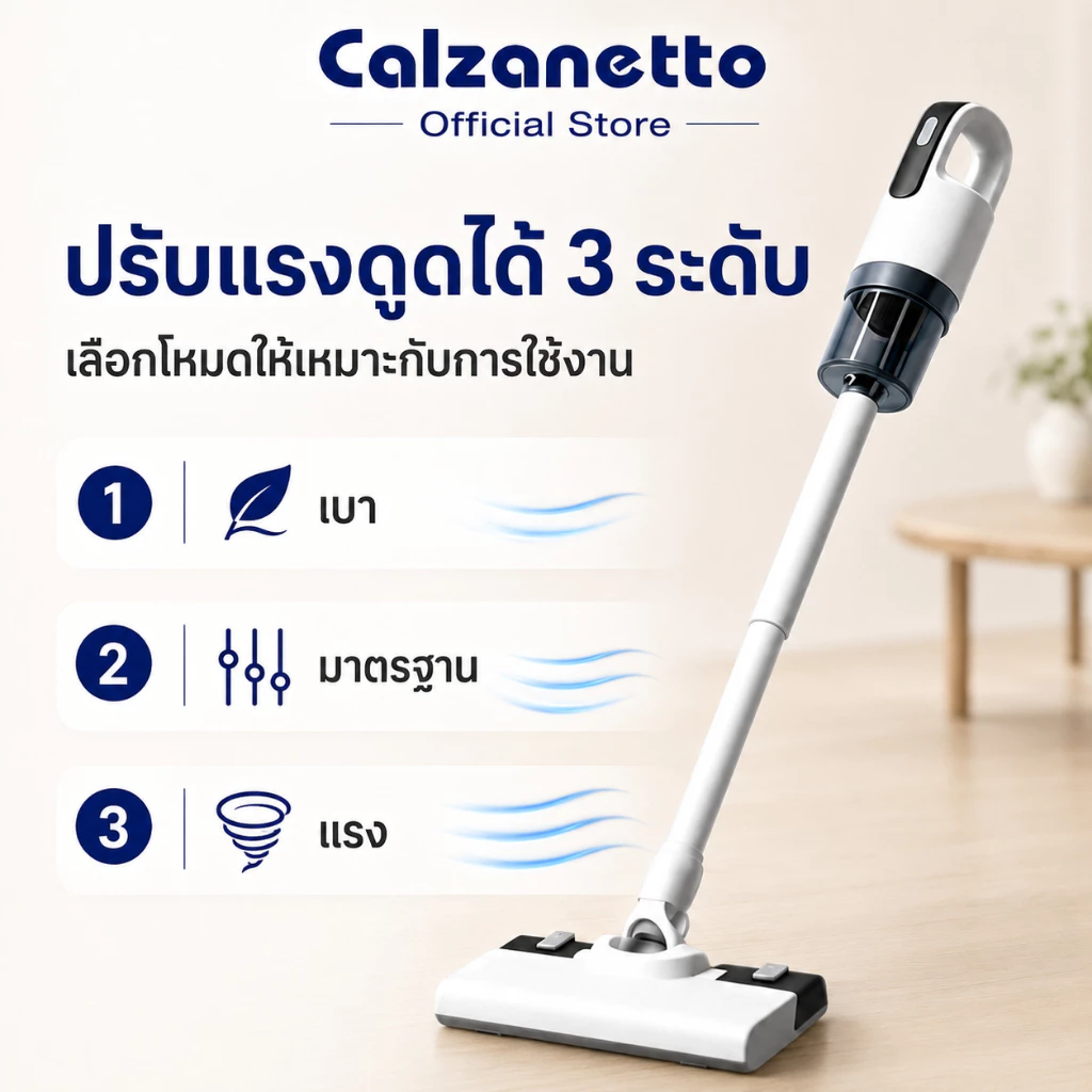 【รับประกัน 5 ปี】CALZANETTO ที่ดูดฝุ่นไร้สาย ใช้งานนานเป็นพิเศษ ที่ดูดฝุ่นแบบพกพา เครื่องดูดฝุ่นไร้สาย Vacuum Cleaner thumbnail 6