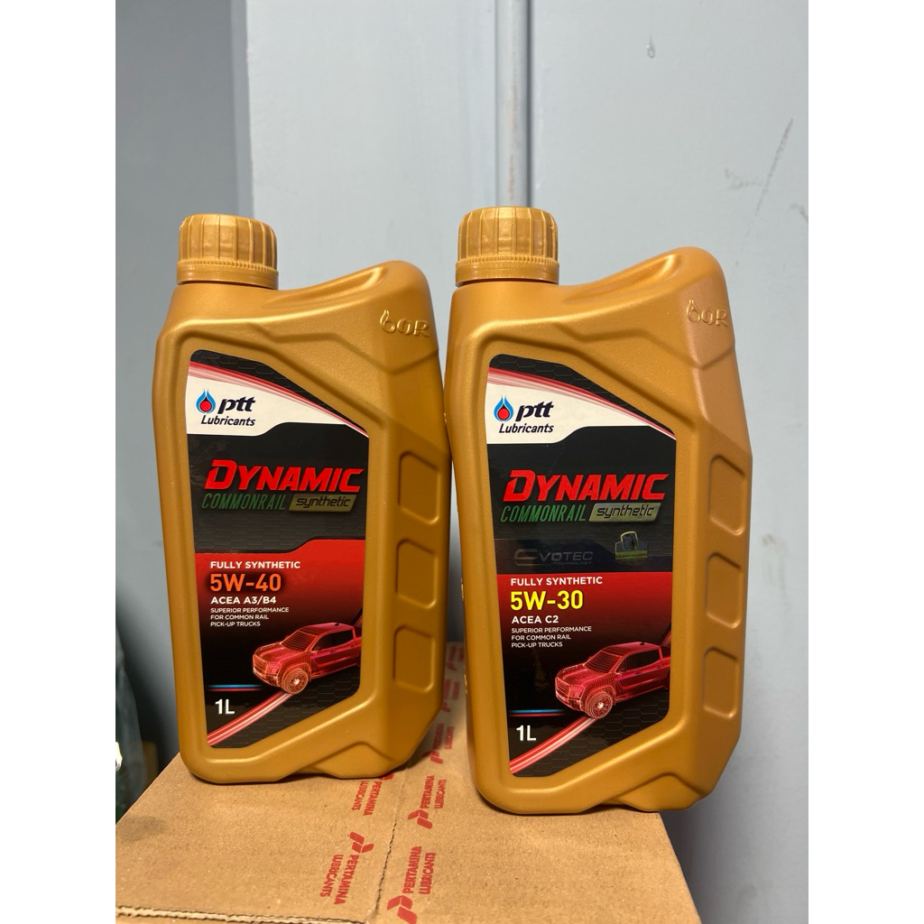 น้ำมันเครื่อง ดีเซล ปตท Ptt dynamic commonrail synthetic สังเคราะห์ 100% sae 5w-30 หรือ 5w-40 ขนาด 1