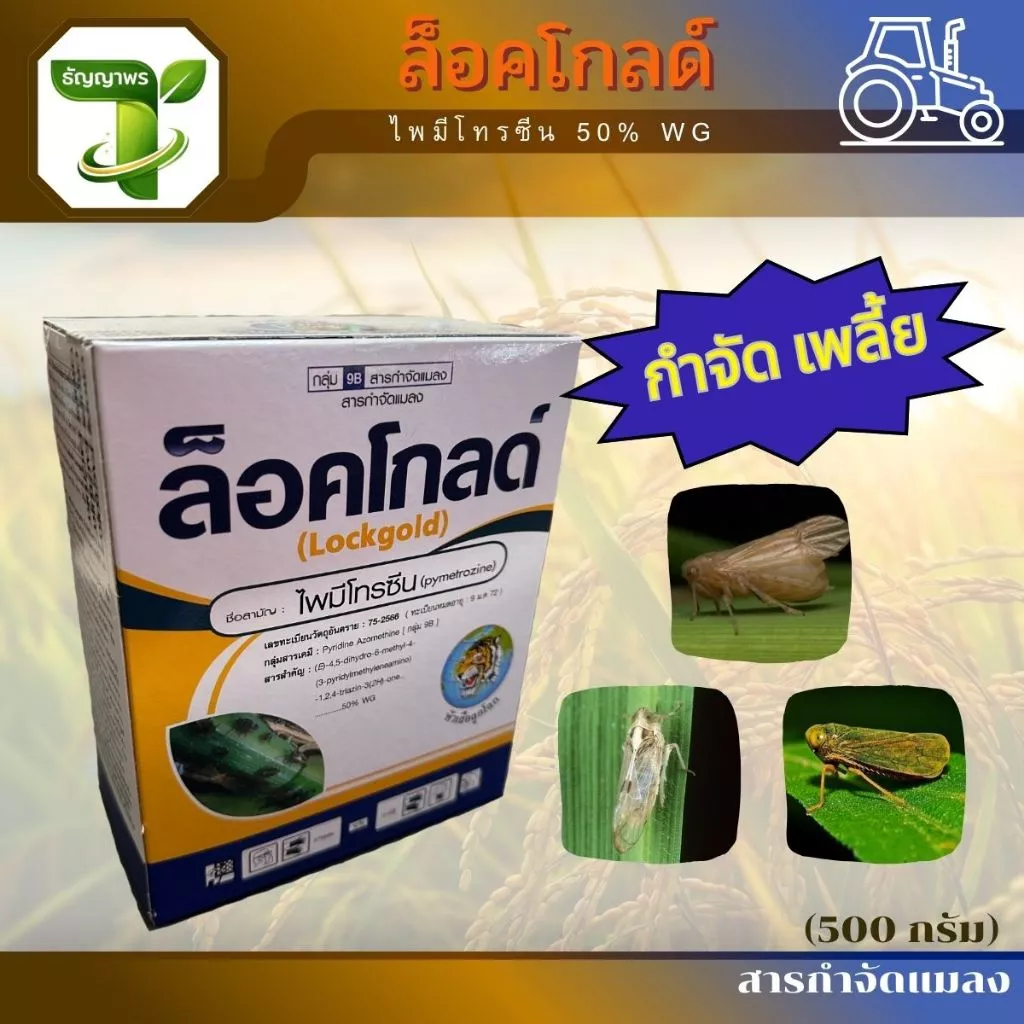 ล็อคโกลด์ 500 กรัม - ไพมีโทรซีน 50% - กำจัดเพลี้ยกระโดด เพลี้ยไฟ เพลี้ยดื้อยา แมลงสิง แมลงดื้อยา