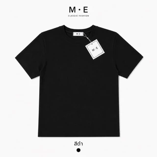 เสื้อยืดแขนสั้นคอดลมสีพื้น ป้าย ME