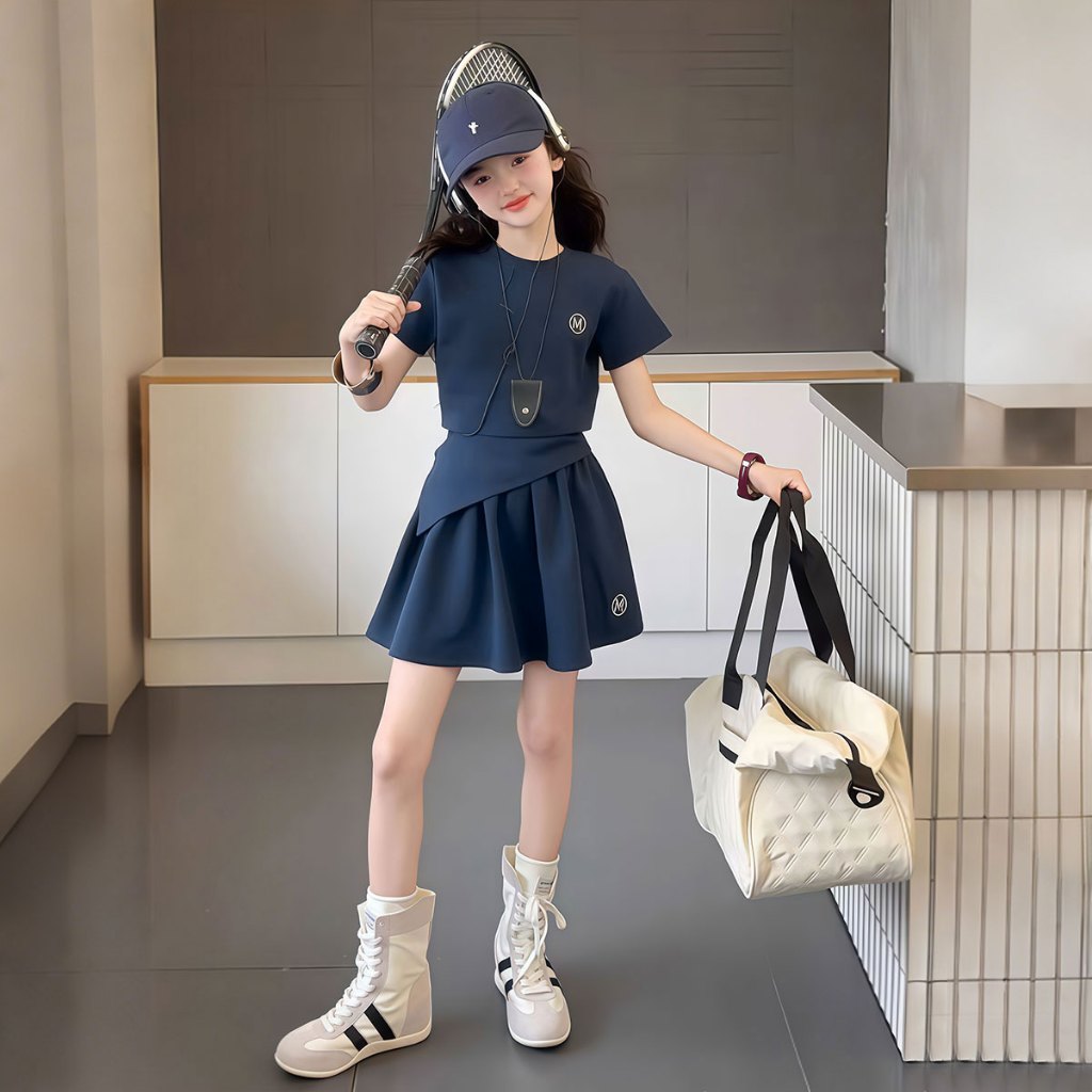 Beryl kidsชุดเซ็ทเด็กสาวแฟชั่นสไตล์เกาหลี เสื้อ + กระโปรง รูปที่ 4