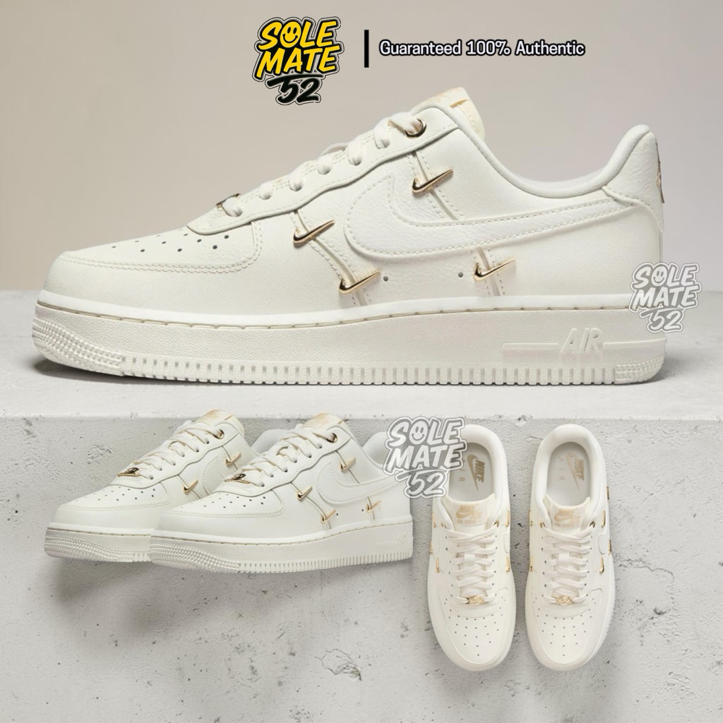 NIKE ไนกี้ รองเท้าผ้าใบ✖️กล่องฝาตัด✖️ WMNS Air Force 1 ’07 LX Sail/Sail-Sail-Metallic Gold FV3654-11