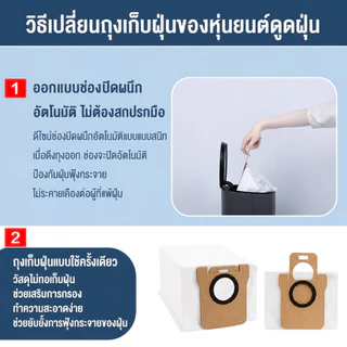 ถุงเก็บฝุ่นสำหรับหุ่นยนต์ดูดฝุ่น Xiaomi Mijia X10 / X10+ / B101CN / Dreame L10S Ultra / L20 All-in-One ส่งจากไทย COD